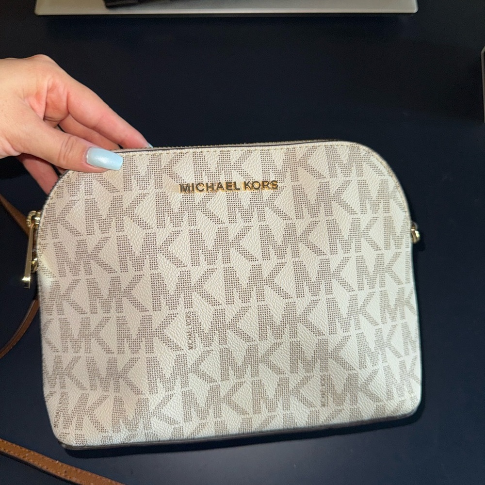 Michael Kors Cindy Dome Vanilla Crossbody Bag